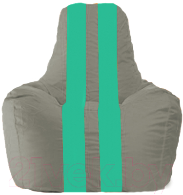 Бескаркасное кресло Flagman Спортинг С1.1-359 (тёмно-серый/бирюзовые полоски)
