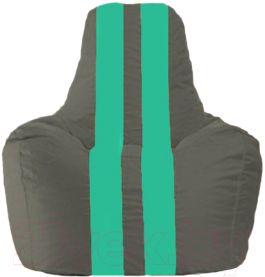 Бескаркасное кресло Flagman Спортинг С1.1-465 (тёмно-серый/бирюзовые полоски)