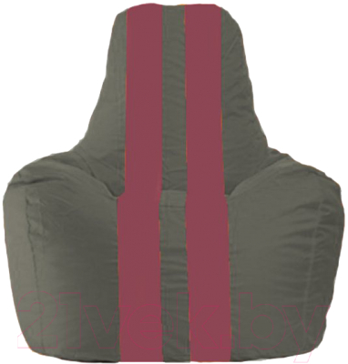 Бескаркасное кресло Flagman Спортинг С1.1-358 (тёмно-серый/бордовые полоски)