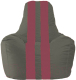 Бескаркасное кресло Flagman Спортинг С1.1-358 (тёмно-серый/бордовые полоски) - 