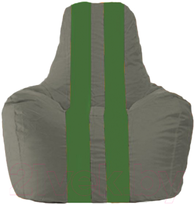 Бескаркасное кресло Flagman Спортинг С1.1-361 (тёмно-серый/зеленые полоски)