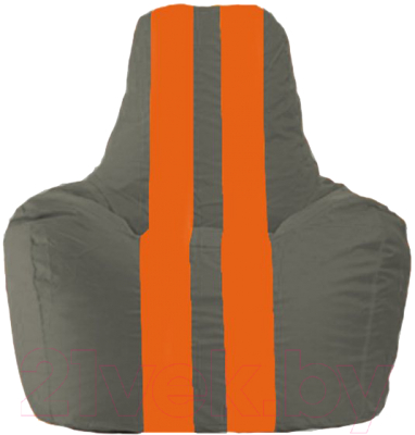 Бескаркасное кресло Flagman Спортинг С1.1-363 (тёмно-серый/оарнжевые полоски)