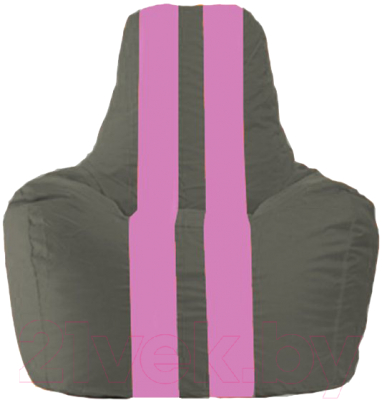Бескаркасное кресло Flagman Спортинг С1.1-364 (тёмно-серый/розовые полоски)