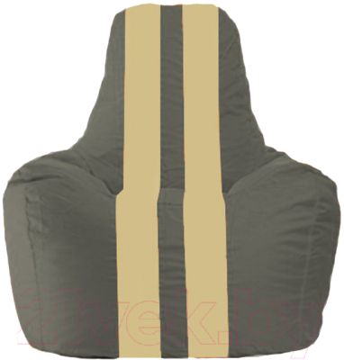 Бескаркасное кресло Flagman Спортинг С1.1-365 (тёмно-серый/светло-бежевые полоски)