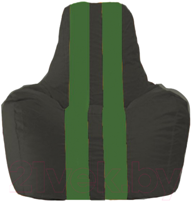 Бескаркасное кресло Flagman Спортинг С1.1-397 (чёрный/зеленые полоски)