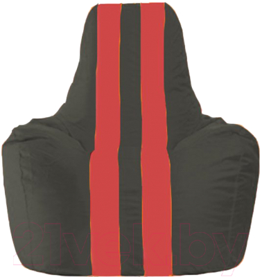 Бескаркасное кресло Flagman Спортинг С1.1-467 (чёрный/красные полоски)