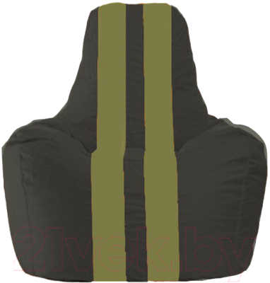 Бескаркасное кресло Flagman Спортинг С1.1-399 (чёрный/оливковые полоски)