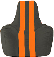 Бескаркасное кресло Flagman Спортинг С1.1-400 (чёрный/оранжевые полоски) - 