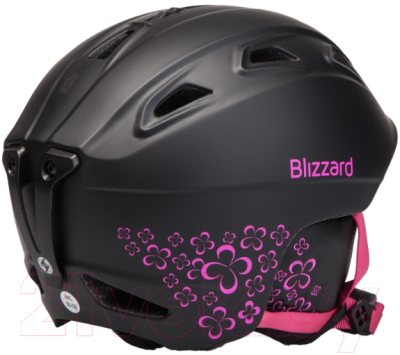 Шлем горнолыжный Blizzard Viva Demon Ski Helmet / 163360 (56-59см, black matt/magenta flowers)