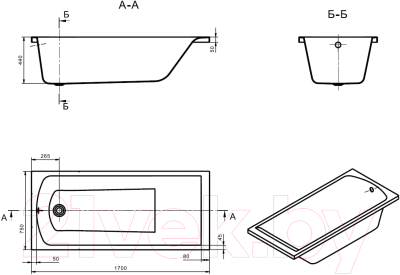 Ванна акриловая Santek Фиджи 170x75 (1WH501596)