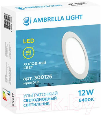 Точечный светильник Ambrella Даунлайт DLR 12W 6400K 185-250V