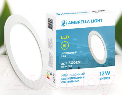 Точечный светильник Ambrella Даунлайт DLR 12W 6400K 185-250V