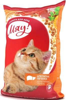 Сухой корм для кошек Мяу! Аппетитная печень (11кг)