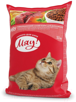 Сухой корм для кошек Мяу! Нежный кролик (11кг)