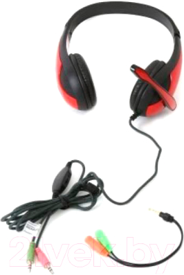 Наушники-гарнитура Freestyle FH4008R + Adapter 2-1 (красный)