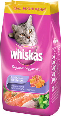 Сухой корм для кошек Whiskas Морское ассорти с лососем (5кг)