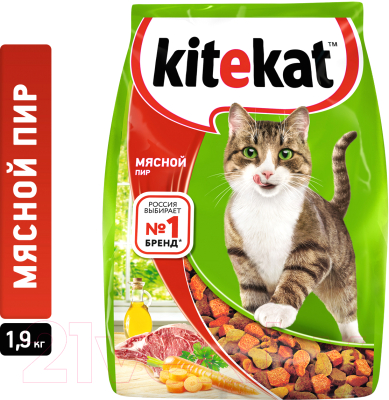 Сухой корм для кошек Kitekat Мясной пир (1.9кг)