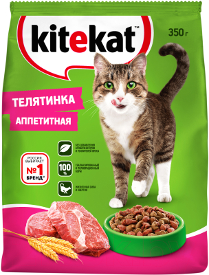 Сухой корм для кошек Kitekat Телятинка аппетитная (350г)