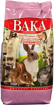 Корм для грызунов ВАКА Для шиншил и декоративных кроликов (0.5кг)