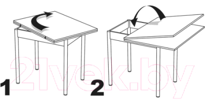 Обеденный стол Рамзес Ломберный ЛДСП 60x80 (серый/ноги хром)