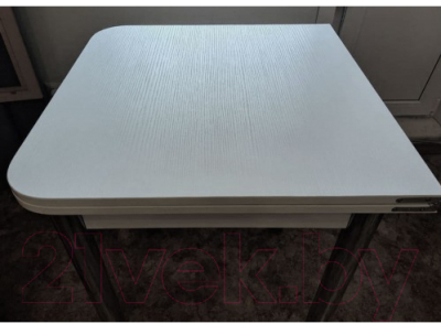 Обеденный стол Рамзес Ломберный ЛДСП 60x60 (белый текстурный/ноги конусные белые)