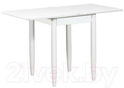 Обеденный стол Рамзес Ломберный ЛДСП 60x60 (белый текстурный/ноги конусные белые)