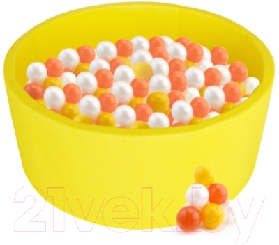 Сухой бассейн Kampfer Pretty Bubble (желтый, 300 шариков ассорти с оранжевым)