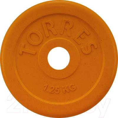 Диск для штанги Torres PL50381 (1.25кг, желтый)
