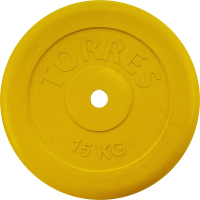 Диск для штанги Torres PL504215 (15кг, желтый) - 
