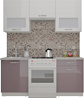 Кухонный гарнитур ВерсоМебель ЭкоЛайт-5 1.7 (белый/глициния) - 