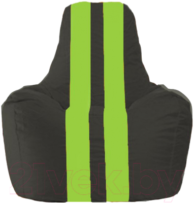 Бескаркасное кресло Flagman Спортинг С1.1-466 (чёрный/салатовые полоски)