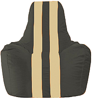Бескаркасное кресло Flagman Спортинг С1.1-471 (чёрный/светло-бежевые полоски) - 