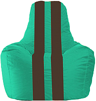 Бескаркасное кресло Flagman Спортинг С1.1-298 (бирюзовый/коричневые полоски) - 
