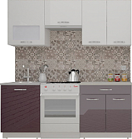 Кухонный гарнитур ВерсоМебель ЭкоЛайт-5 1.9 (белый/фиолетовый) - 