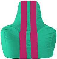 Бескаркасное кресло Flagman Спортинг С1.1-284 (бирюзовый/лиловые полоски) - 