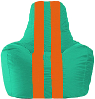 Бескаркасное кресло Flagman Спортинг С1.1-296 (бирюзовый/оранжевые полоски) - 