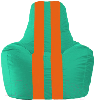 Бескаркасное кресло Flagman Спортинг С1.1-296 (бирюзовый/оранжевые полоски)