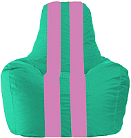 Бескаркасное кресло Flagman Спортинг С1.1-295 (бирюзовый/розовые полоски) - 