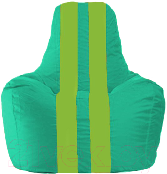 Бескаркасное кресло Flagman Спортинг С1.1-294 (бирюзовый/салатовые полоски)