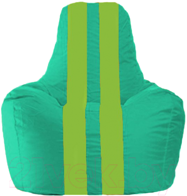 Бескаркасное кресло Flagman Спортинг С1.1-294 (бирюзовый/салатовые полоски)