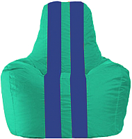 Бескаркасное кресло Flagman Спортинг С1.1-291 (бирюзовый/синие полоски) - 