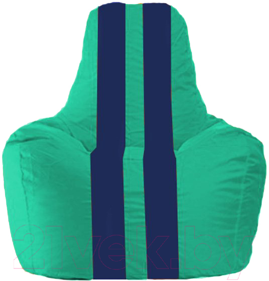 Бескаркасное кресло Flagman Спортинг С1.1-286 (бирюзовый/тёмно-синие полоски)