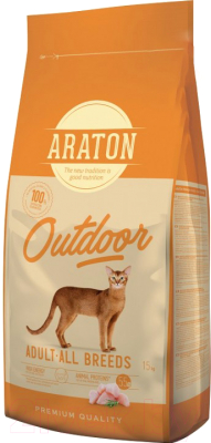 Сухой корм для кошек Araton Cat Adult Outdoor / ART45643 (15кг)