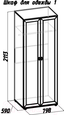 Шкаф Глазов Милана 1 (орех)