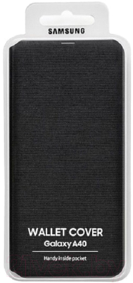 Чехол-книжка Samsung Wallet Cover для Galaxy A40 / EF-WA405PBEGRU (черный)