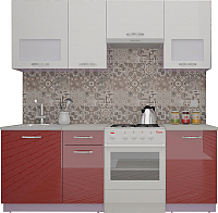 Кухонный гарнитур ВерсоМебель ЭкоЛайт-5 2.2 (белый/темно-красный) - 