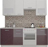 Кухонный гарнитур ВерсоМебель ЭкоЛайт-5 2.2 (белый/сливовый) - 