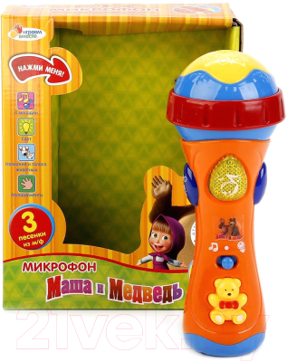 Музыкальная игрушка Играем вместе Микрофон. Маша и медведь / 838-31