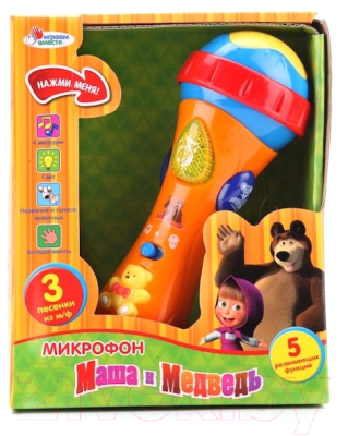 Музыкальная игрушка Играем вместе Микрофон. Маша и медведь / 838-31