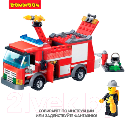 Конструктор Bondibon Пожарная служба. Пожарная машина / ВВ4049